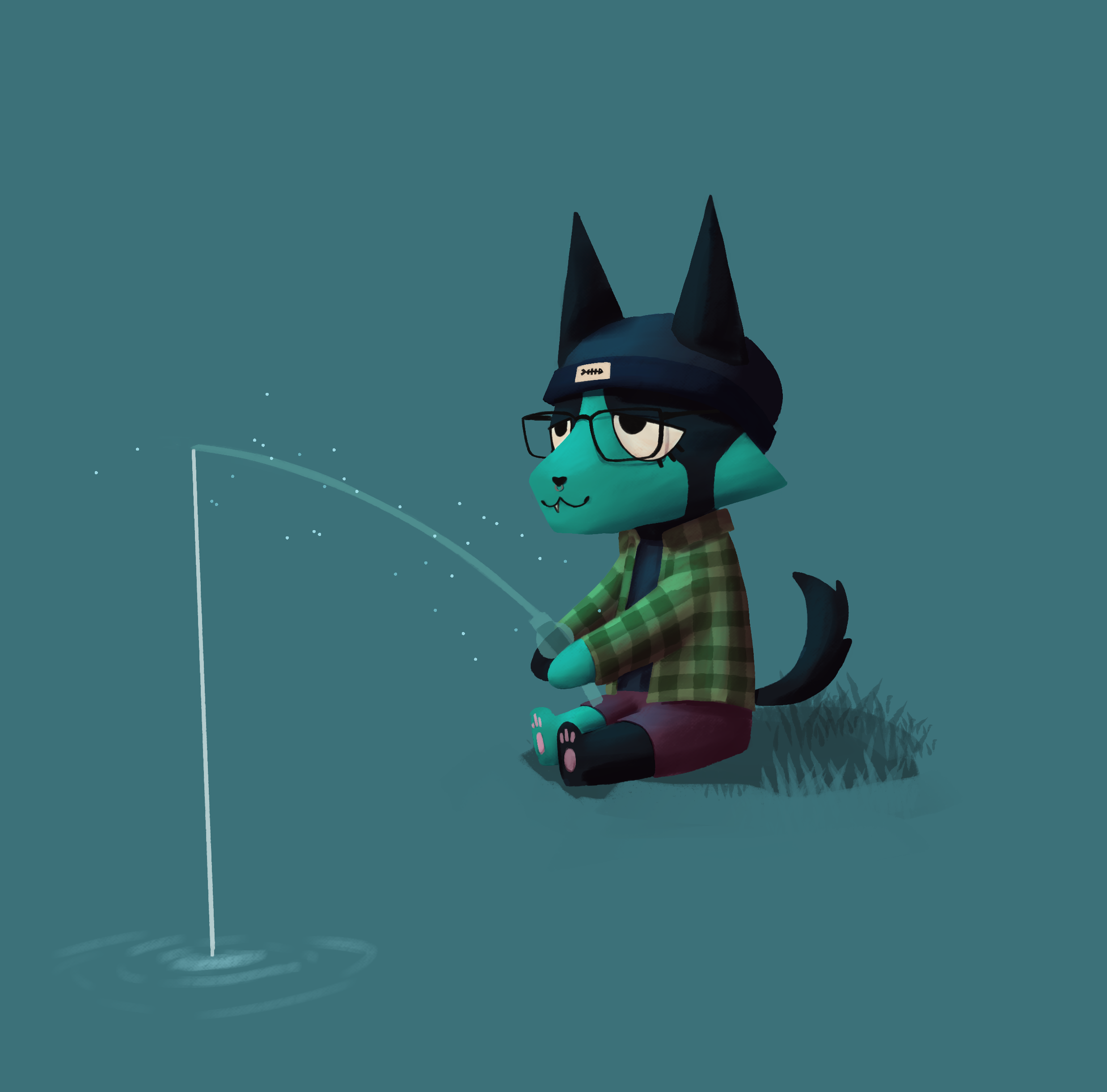 commission of my webfishing character made by my friend mattis :)